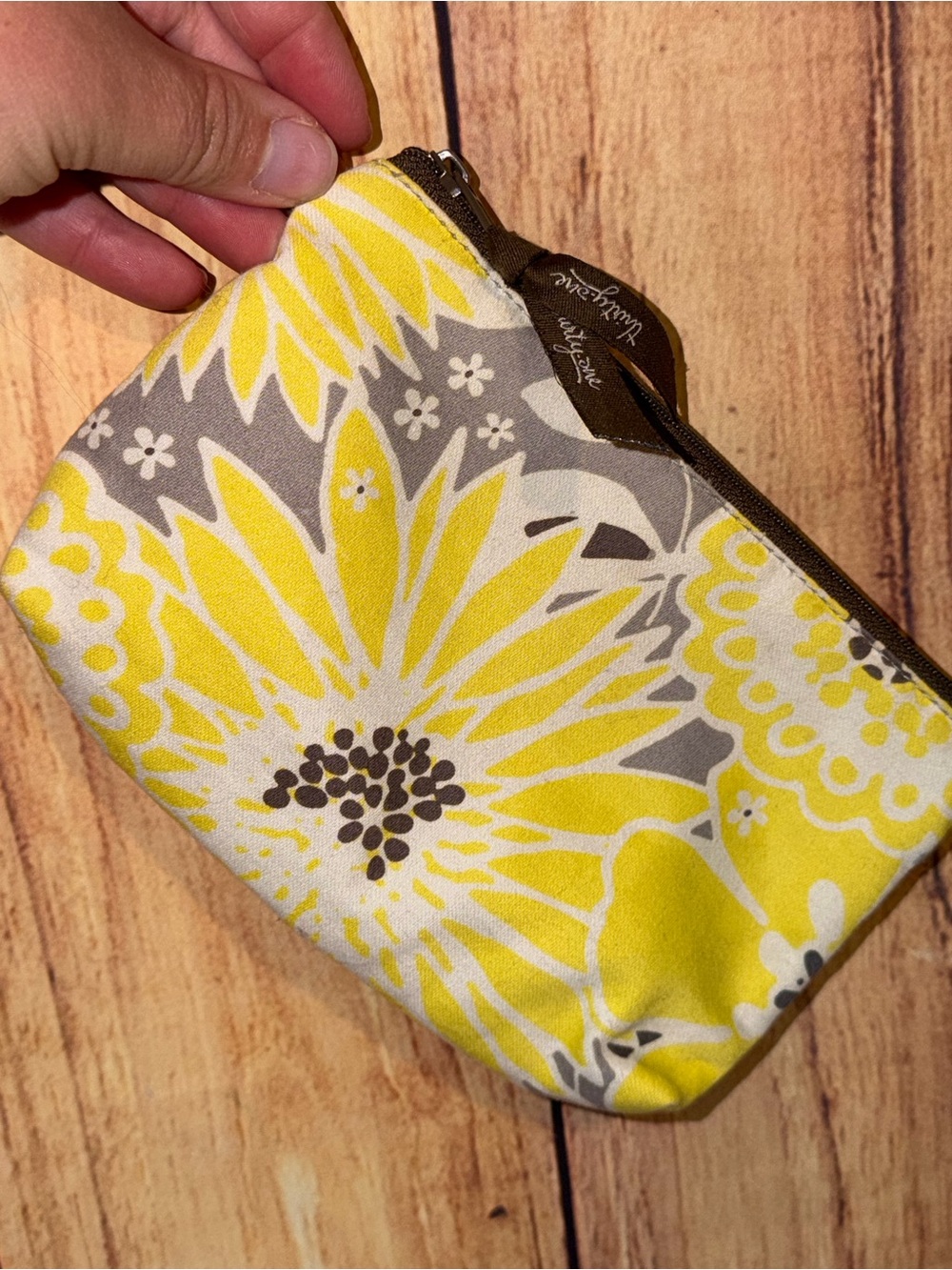 Thirty-one Mini Zipper Pouch - Awesome Blossom Sunflower Yellow
